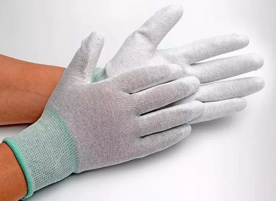 دستکش های Finger ESD Anti Static Top Fit با روکش فیبر کربن PU برای ساختمان کامپیوتر