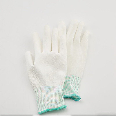 دستکش های OEM فیبر کربن ضد الکتریسیته ساکن ESD Finger Top Fit Coated PU Gloses 13 Gauge Grey ESD Gloves