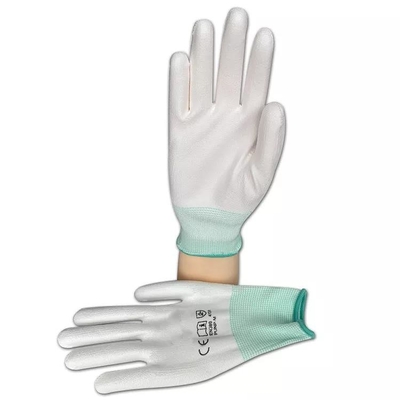 دستکش ایمنی آغشته به پلی استر با پوشش 13 گیج پلی اورتان Hyflex Antistatic ESD ESD