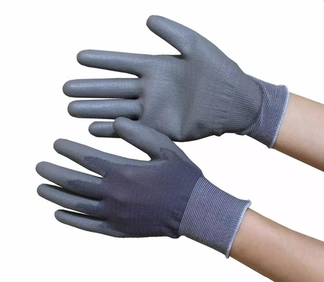 دستکش های ضد الکترواستاتیک نایلونی بافتنی با روکش PU دستکش های ایمنی ESD Cleanroom Fit Palm Fit