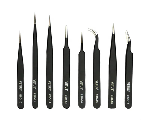 ابزارهای اکستنشن مژه مصنوعی موچین ابرو VETUS Stainless Steel Repair Hyperfine All for Building Elash Nails