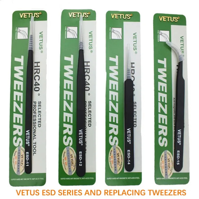 ابزارهای اکستنشن مژه مصنوعی موچین ابرو VETUS Stainless Steel Repair Hyperfine All for Building Elash Nails