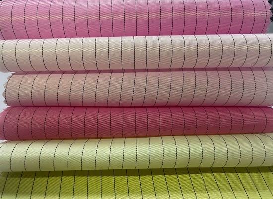 5mm/4mm Grid/Strip ESD پلی استر/پارچه پنبه ای رسانای الکتریکی با 0.1 ثانیه پوسیدگی استاتیک