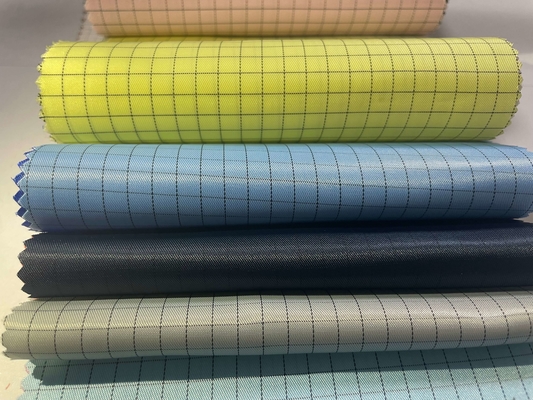 100D*100D Anti Static ESD Fabric 98% پلی استر 2% رشته رسانا