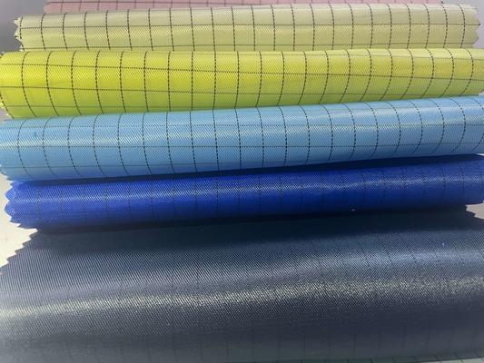 100D*100D Anti Static ESD Fabric 98% پلی استر 2% رشته رسانا