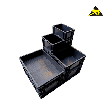 سطل گاوصندوق کوچک مشکی رسانایی قطعات IC سینی جعبه ابزار حافظه ضد استاتیک جعبه ابزار Eurostat جعبه Esd با روکش