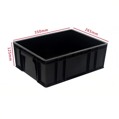جعبه پلاستیکی Esd Cleanroom جعبه گاوصندوق گردشی سیاه و سفید Esd Pcb سینی Esd سطل های قابل رویت برای محافظت ضد الکتریسیته ساکن