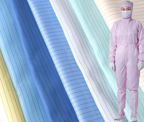 پارچه های پلی استر آنتی استاتیک ESD Electronic Factory Clean Room Fabrics