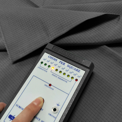 0.5 Grid 75D*75D Fabrics Anti Static ESD Fabrics پلی استر غیر استاتیک