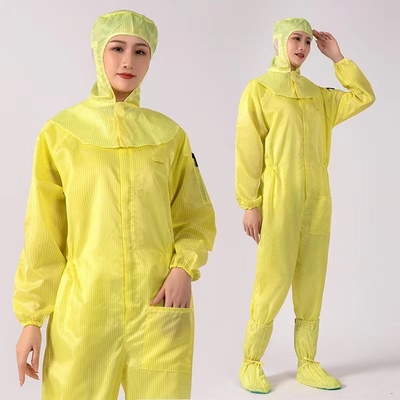 لباس کارگر ESD Clean Room Clothes کت و شلوار ضد الکتریسیته ساکن 100D*100D