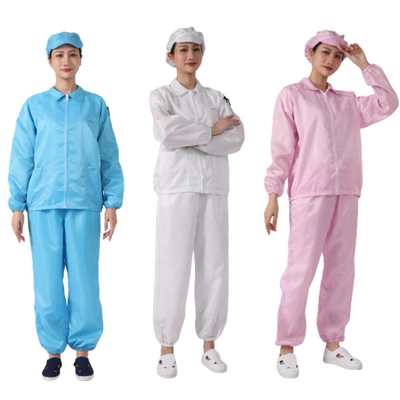 لباس کارگر ESD Clean Room Clothes کت و شلوار ضد الکتریسیته ساکن 100D*100D