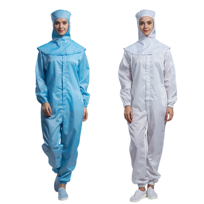 تی شرت ضد الکتریسیته ساکن آستین بلند ESD 2.5 میلی متری شلوار کار کلاهدار Cleanroom