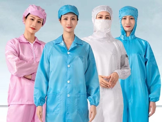 ژاکت آزمایشگاهی ESD شلوار ضد استاتیک فیبر پلی استر برای کارگاه الکترونیکی