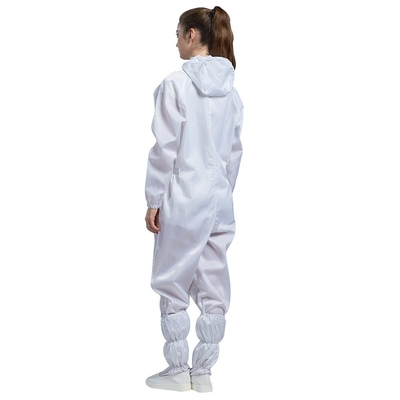 یقه سفید ESD Jumpsuit Anti Static Clean Room Jumpsuit