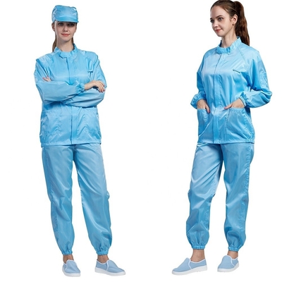 کت و شلوار ضد الکتریسیته ساکن تابستانی ESD Cleanroom کت استریل آزمایشگاهی