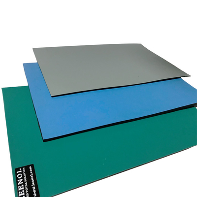 تشک لاستیکی ESD آبی مشکی خاکستری سبز برای مونتاژ الکترونیکی 120cm x 90cm